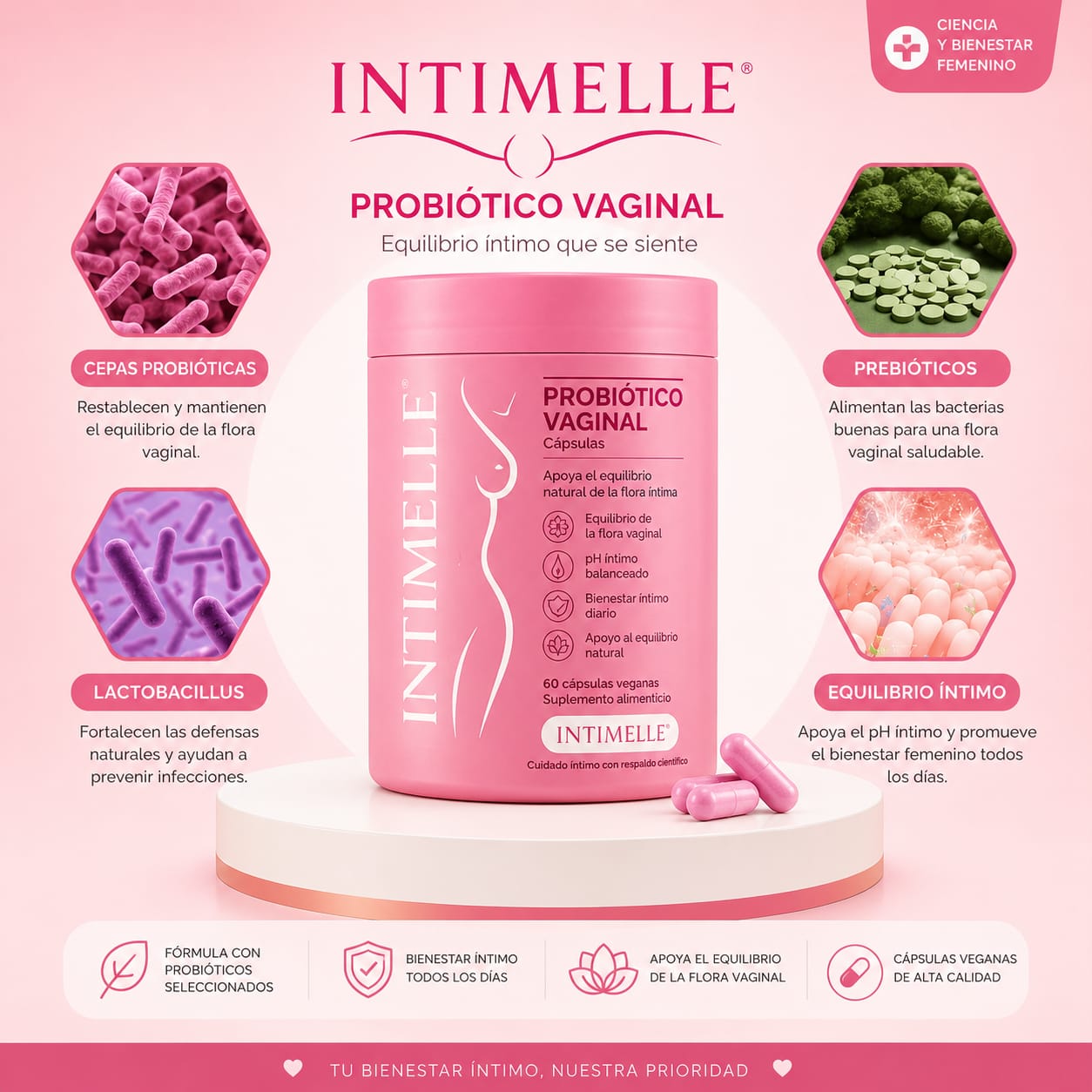 Cápsulas Probióticas para el Bienestar Íntimo